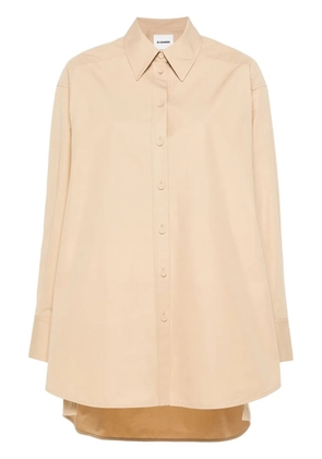 Jil Sander cut out-detail cotton shirt - Neutrals