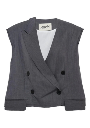 MMAM button-detail waistcoat - Grey