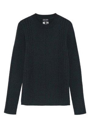 Giorgio Armani herringbone cable knit sweater - Green