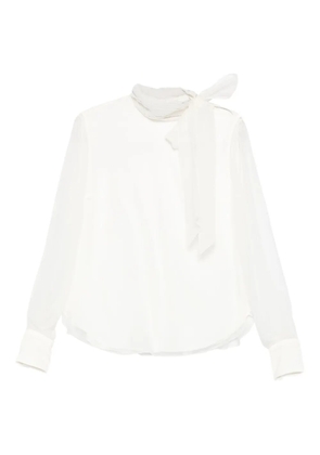 Brunello Cucinelli bow-detail long-sleeve blouse - White