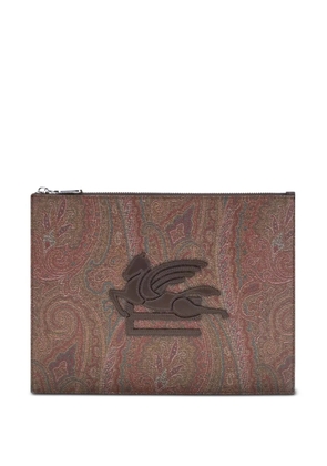 ETRO logo-patch paisley-pattern pouch - Brown