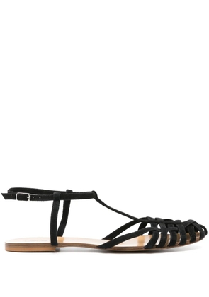 Anna F. caged suede sandals - Black