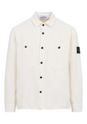 Stone Island buttoned corduroy shirt - White