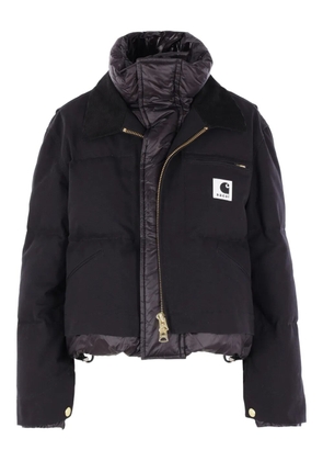 sacai x Carhartt WIP corduroy-collar logo-patch jacket - Black