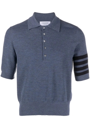 Thom Browne stripe-detail short-sleeved polo shirt - Blue