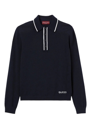 Gucci long-sleeve knitted polo shirt - Blue