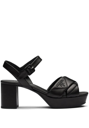 Prada 65mm quilted leather sandals - Black