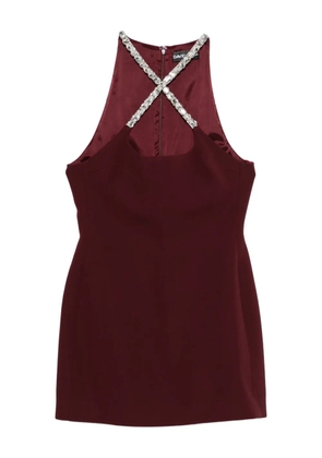 David Koma crystal-embellished halterneck dress - Red