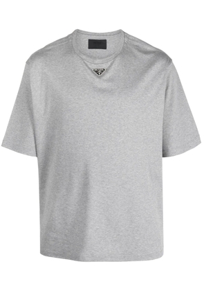 Prada triangle-logo cotton T-shirt - Grey