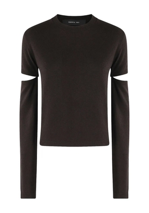 Federica Tosi split-sleeve sweater - Brown
