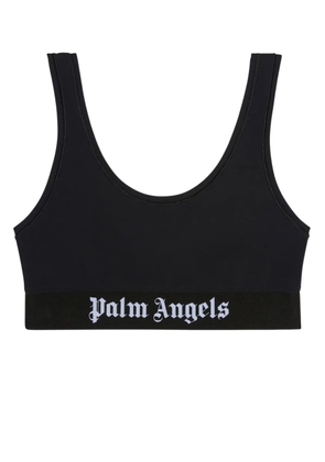 Palm Angels logo print sports bra - Black