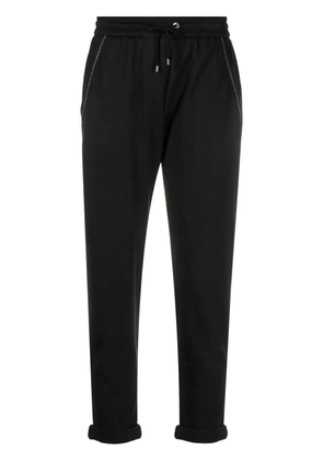 Brunello Cucinelli Monili-embellished cropped track pants - Black