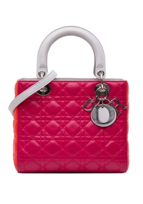Christian Dior Pre-Owned 2015 Medium Tricolor Lambskin Cannage Lady Dior satchel - Pink