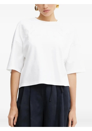 BOSS embroidered boxy T-shirt - White