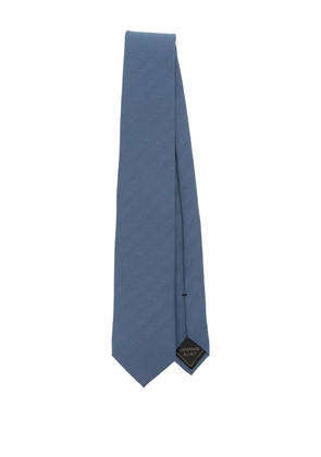 Brioni herringbone silk tie - Blue
