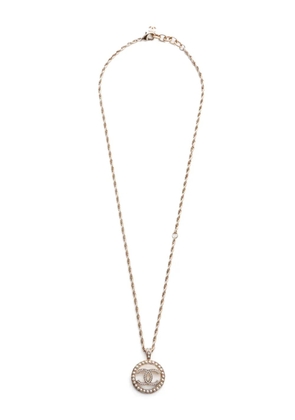CHANEL Pre-Owned 2020 CC pearl pendant necklace - Gold