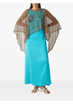 MALIPARMI boat-neck sleeveless maxi dress - Blue