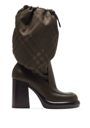 Burberry square-toe check-print boots - Brown