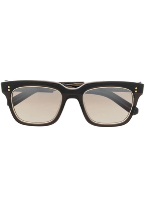 Garrett Leight metallic-trim rectangular-frame sunglasses - Black