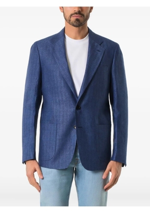 COLAMARINO patch-pocket linen blazer - Blue