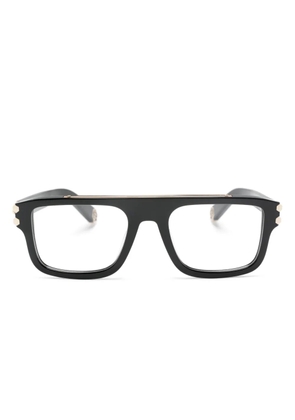 Philipp Plein Eyewear logo-plaque square-frame sunglasses - Black