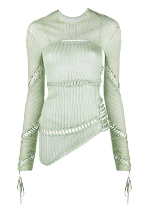 Isa Boulder Jigsaw asymmetric knitted top - Green