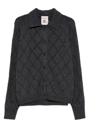 Semicouture openwork collared cardigan - Grey