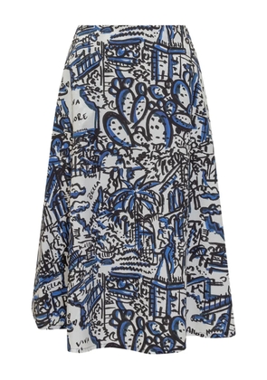 alessandro enriquez cotton pleated skirt - Blue