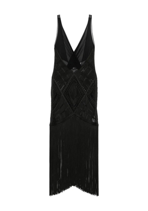The Attico fringed midi dress - Black
