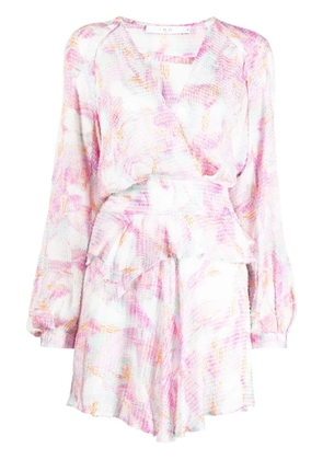 IRO textured-finish floral-print dress - Pink