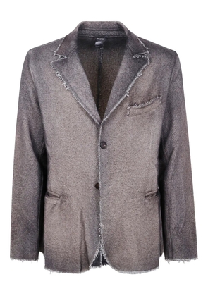 Avant Toi frayed wool blazer - Grey