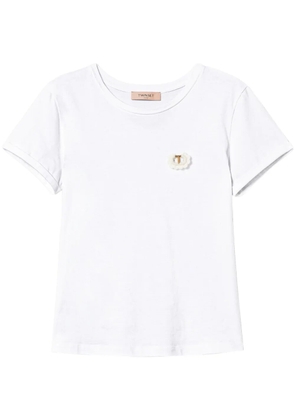 TWINSET brooch-detail T-shirt - White