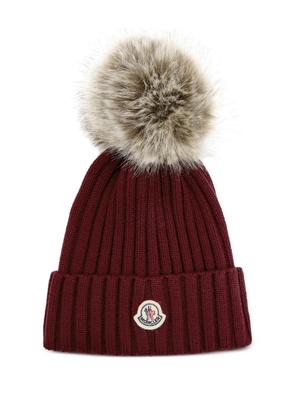 Moncler ribbed hat - Red