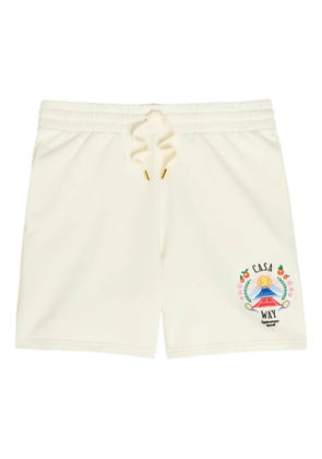 Casablanca embroidered drawstring shorts - Neutrals