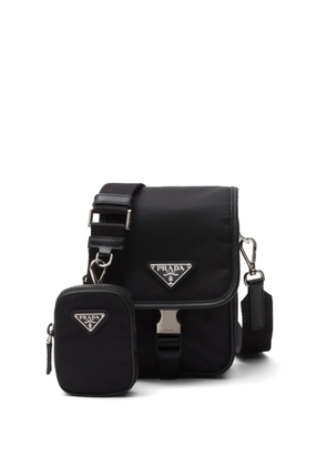 Prada Re-Nylon logo-plaque messenger bag - Black