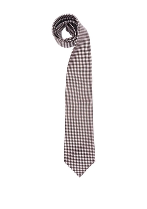 Brunello Cucinelli houndstooth-pattern tie - Brown