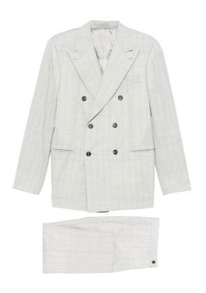 Caruso Norma double-breasted check-pattern suit - Grey