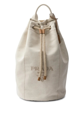 Prada logo-print backpack - Neutrals