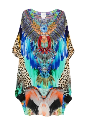 Camilla scoop-neck mini dress - Blue