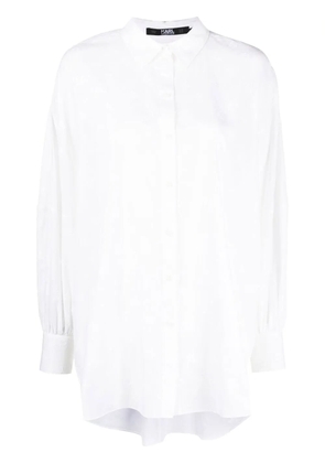 Karl Lagerfeld long-sleeve monogram cotton shirt - White