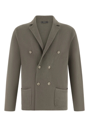 Boggi Milano double-breasted knitted jacket - Grey