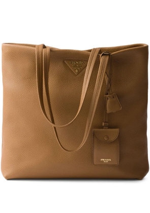 Prada large leather tote bag - Brown