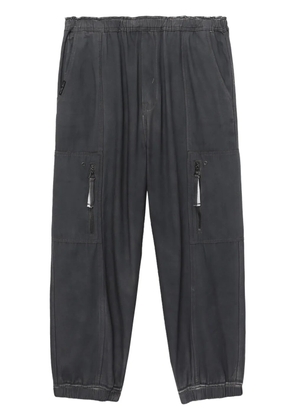 izzue tapered cotton trousers - Black