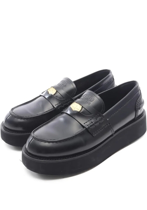 Miu Miu Pre-Owned 2010s 45mm platform penny loafers - Black