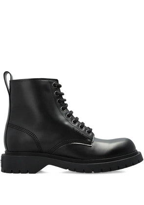 Givenchy lace-up leather biker boots - Black