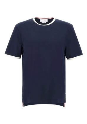 Thom Browne contrasting-trim T-shirt - Blue