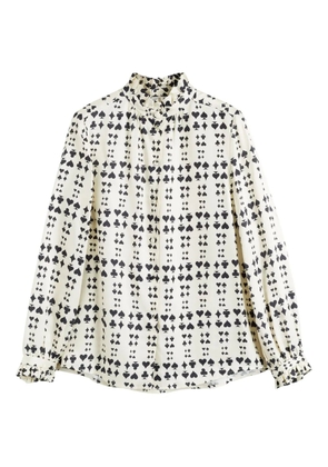 Chinti & Parker playing-card print blouse - White