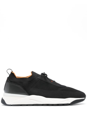 Santoni knitted panelled sneakers - Black