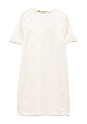 TWINSET logo-plaque mini dress - Neutrals