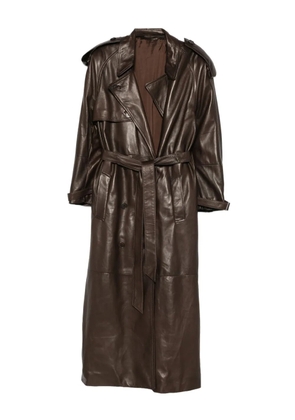 Salvatore Santoro double-breasted leather coat - Brown